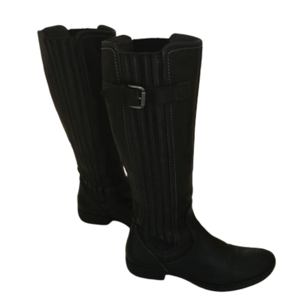 Tall Black Italian Leather Riding Boots Aqua Brand - Picture 4 of 6